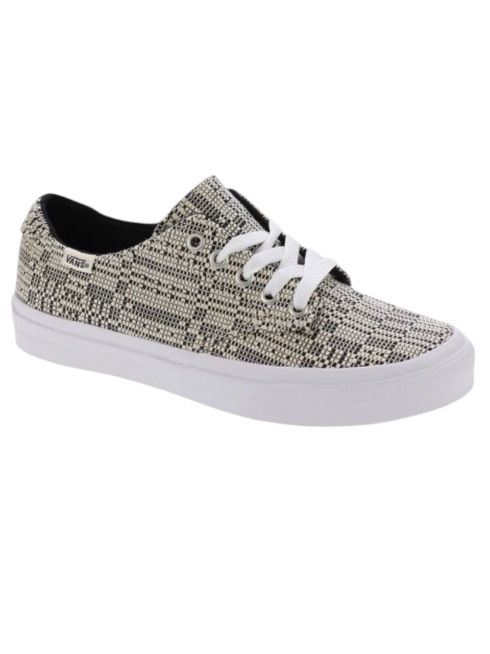 VANS CAMDEN Low Profile Sneakers Woven Pattern Blk/White Sz 6.5